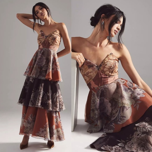 Anthropologie Dresses & Skirts - NWT Anthropologie Geisha Designs Martina Floral Dress Maxi Strapless Medium